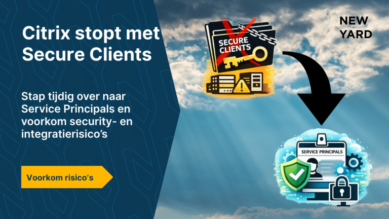 Visual showing the move from Citrix Secure Clients to Service Principals with a focus on security and control.