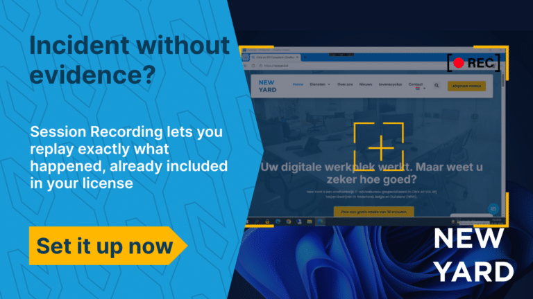 Screen of the Citrix Session Recording web player showing a timeline of a recorded user session and event markers