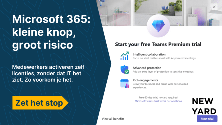 Infographic over Microsoft 365 self-service purchases: risico's van shadow IT, ongecontroleerde cloudkosten en hoe IT-managers dit uitschakelen via het Admin Center.